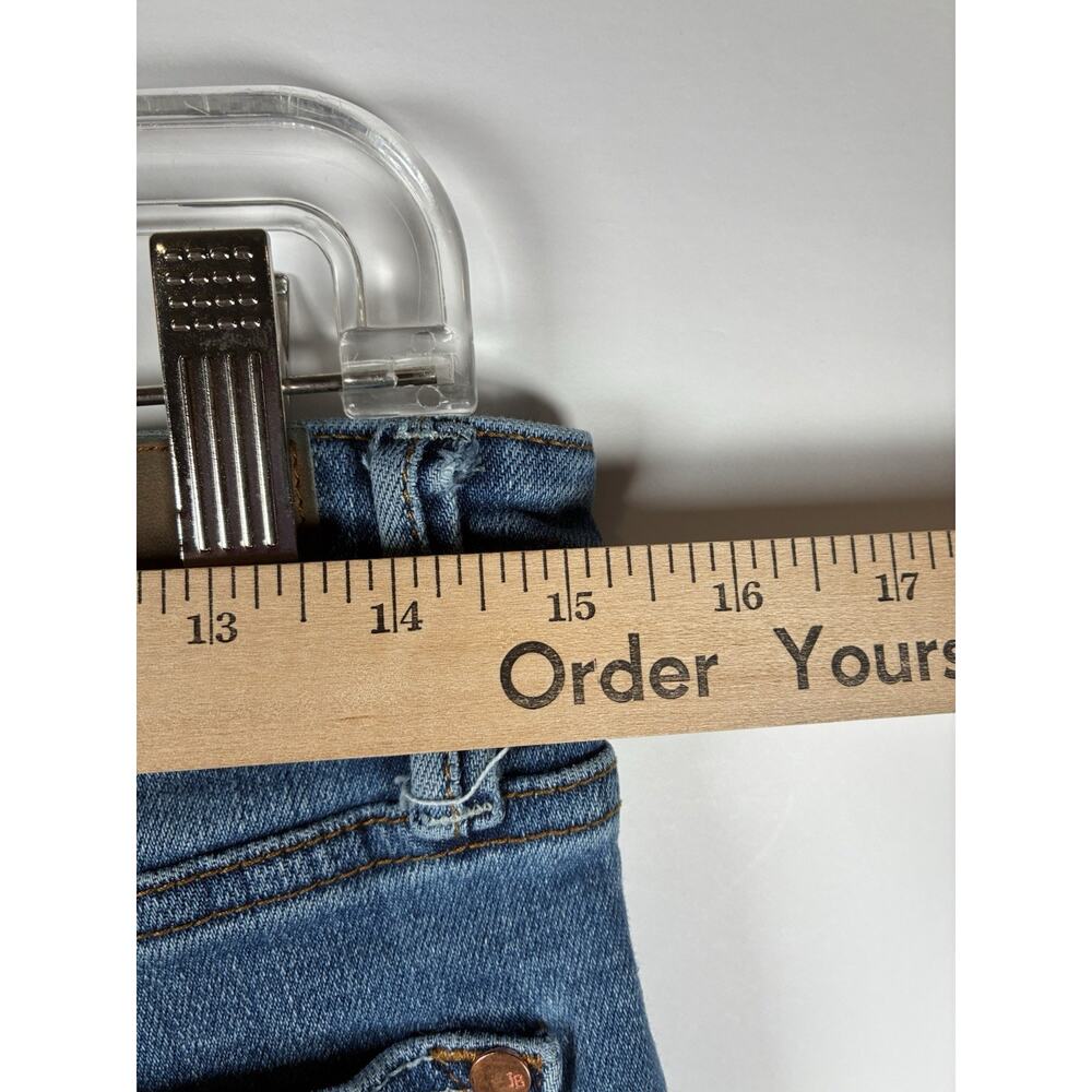 Judy Blue Womens 11 30 Short Slim Boot Cut Jeans High Rise Raw Hem Medium Wash - Picture 9 of 10